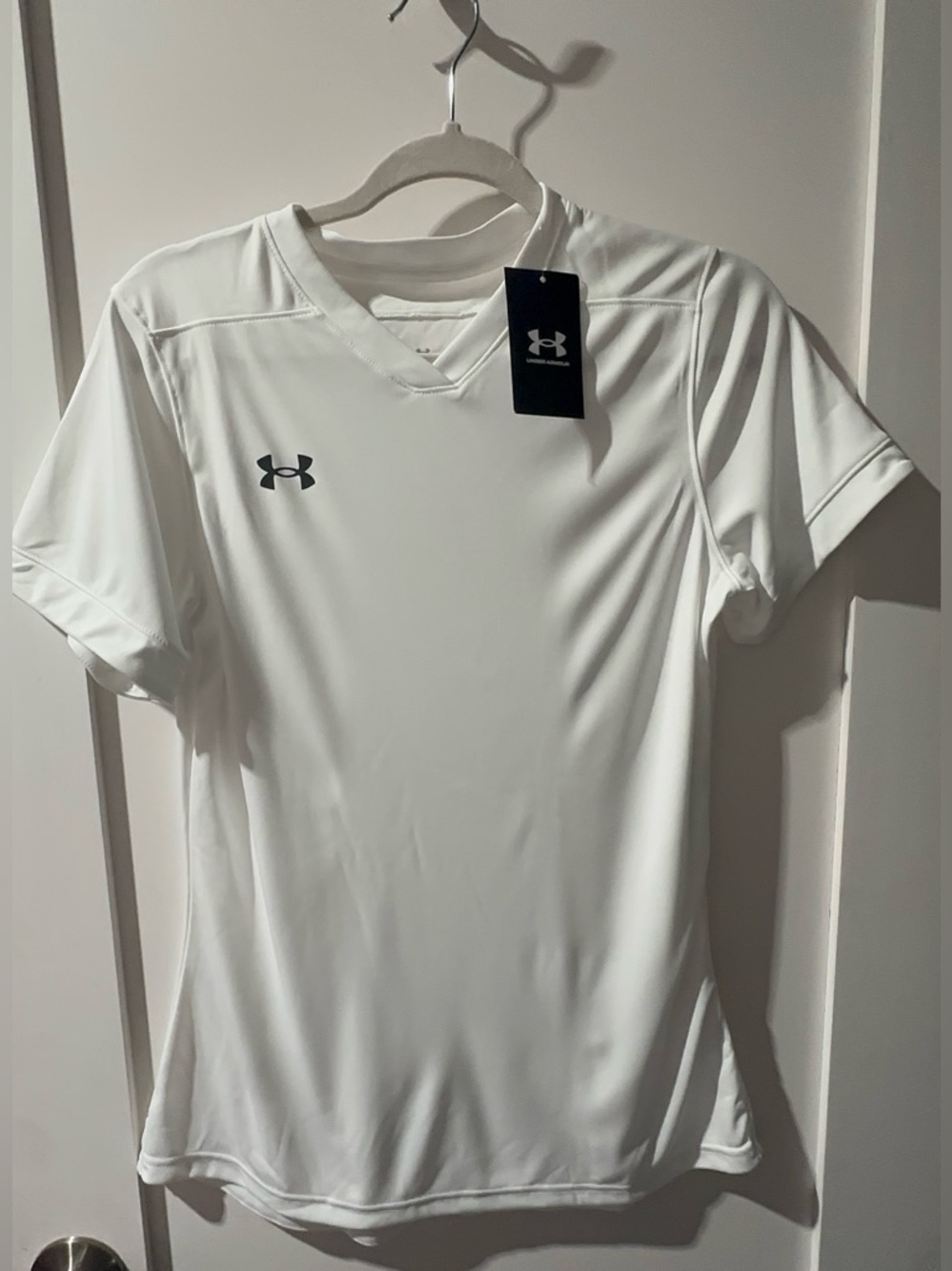Under Armour White Short-Sleeve V-Neck Performance Shirt